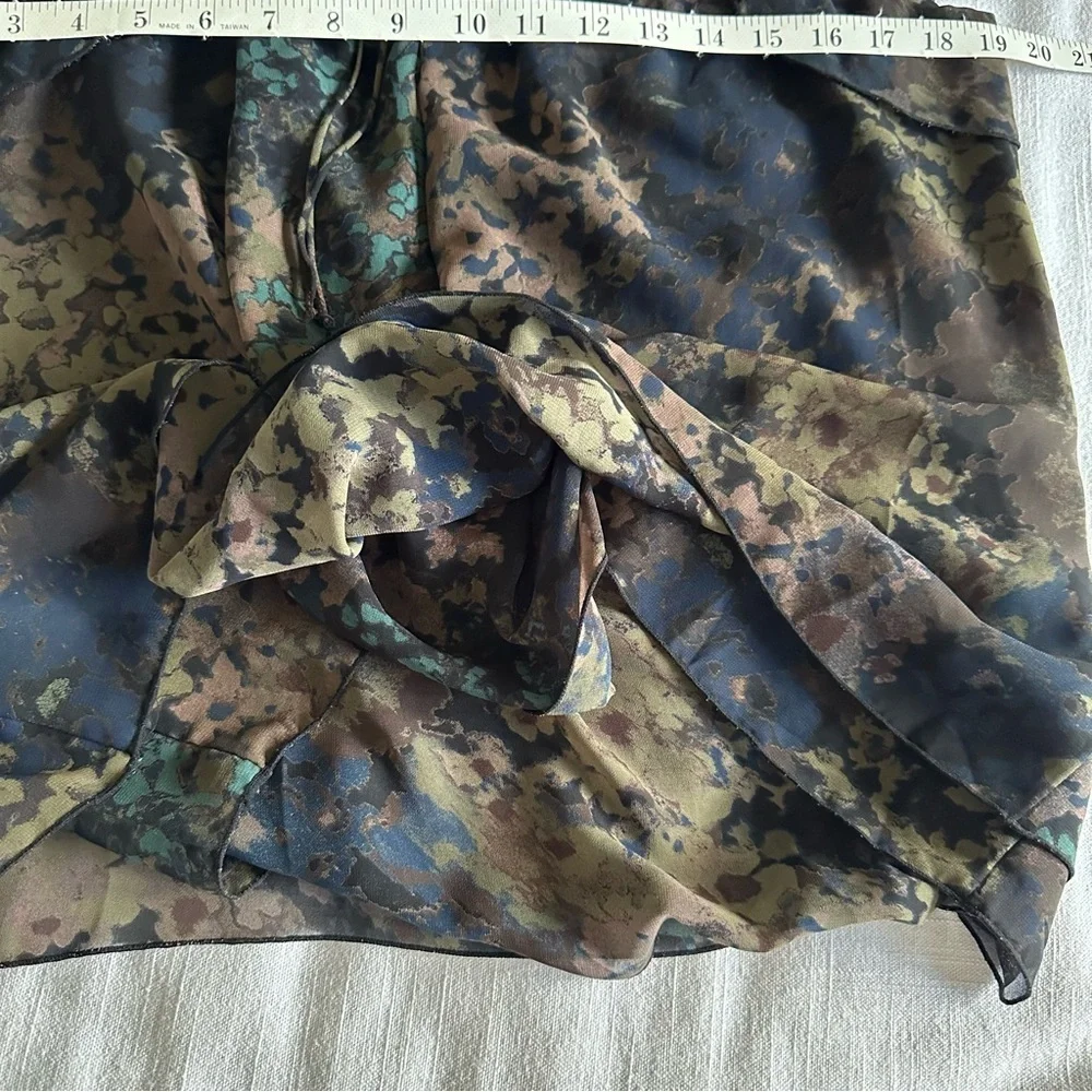 Express Top Womens Large Sheer Chiffon Ruffle Sleeveless Tank Whimsigoth - Picture 2 of 10